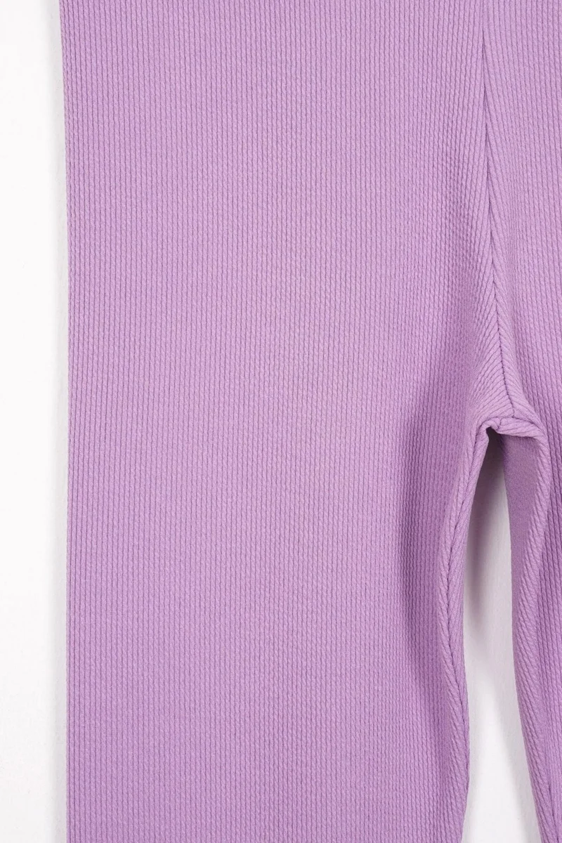 زيبكيدز Ribbed Lilac Color Girls Tights