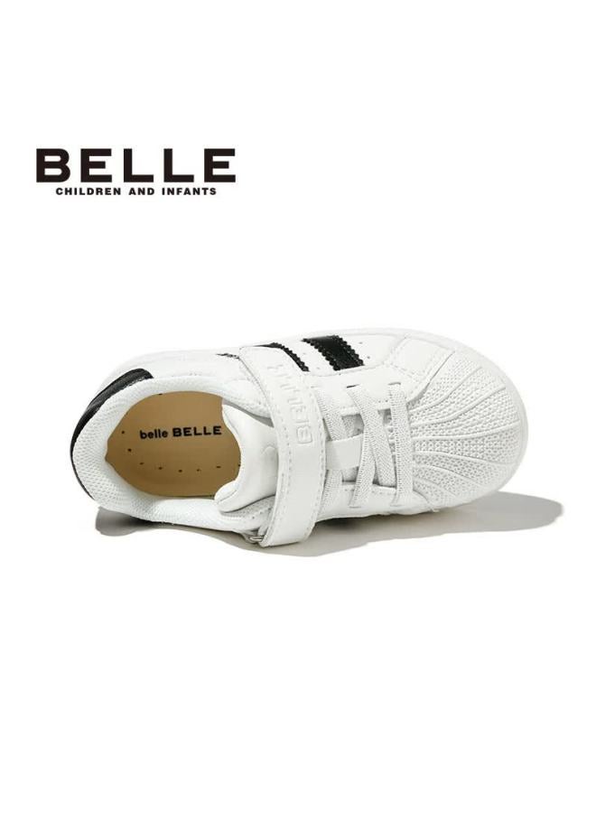 Belle Kids Sports Shoes Children's Sneakers Baby Casual Shoes Autumn White Black Size 27 - Image 3
