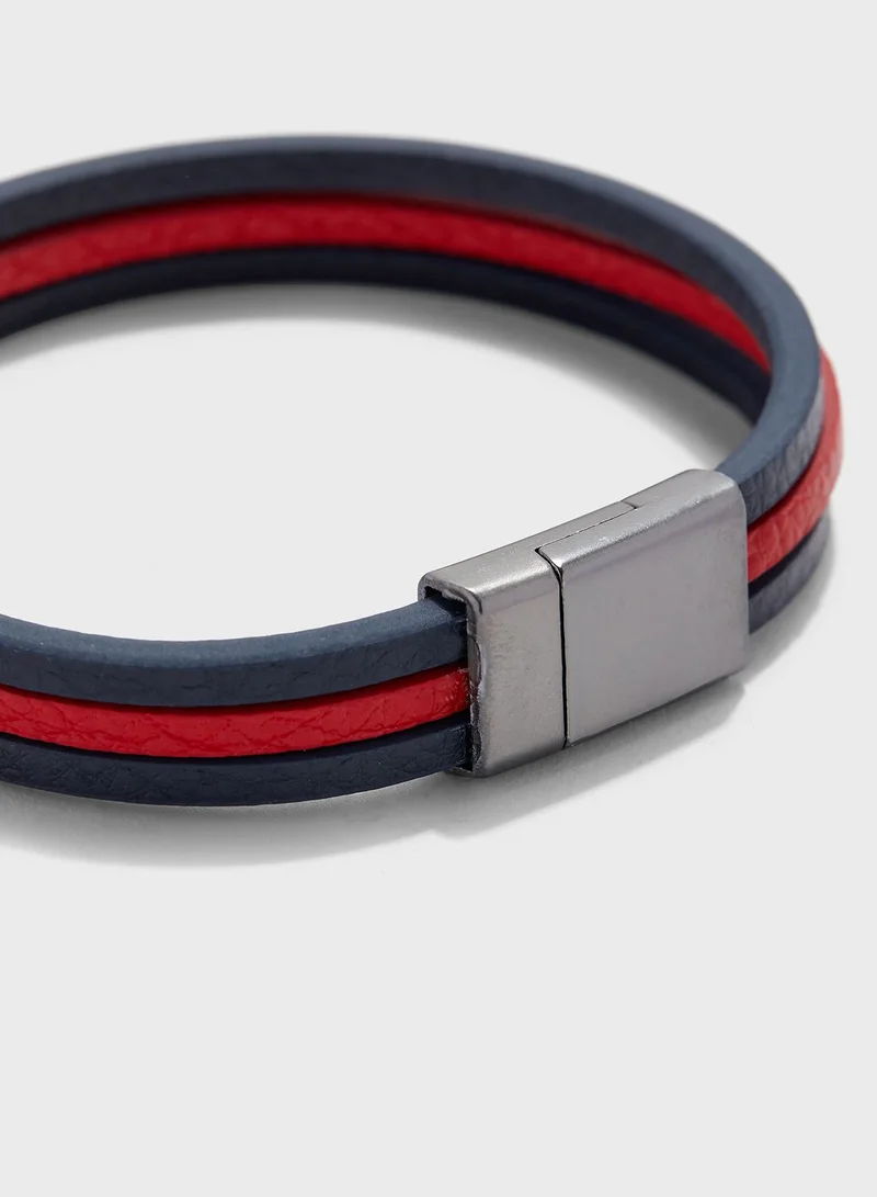 Seventy Five Two Tone Push Lock Bracelet