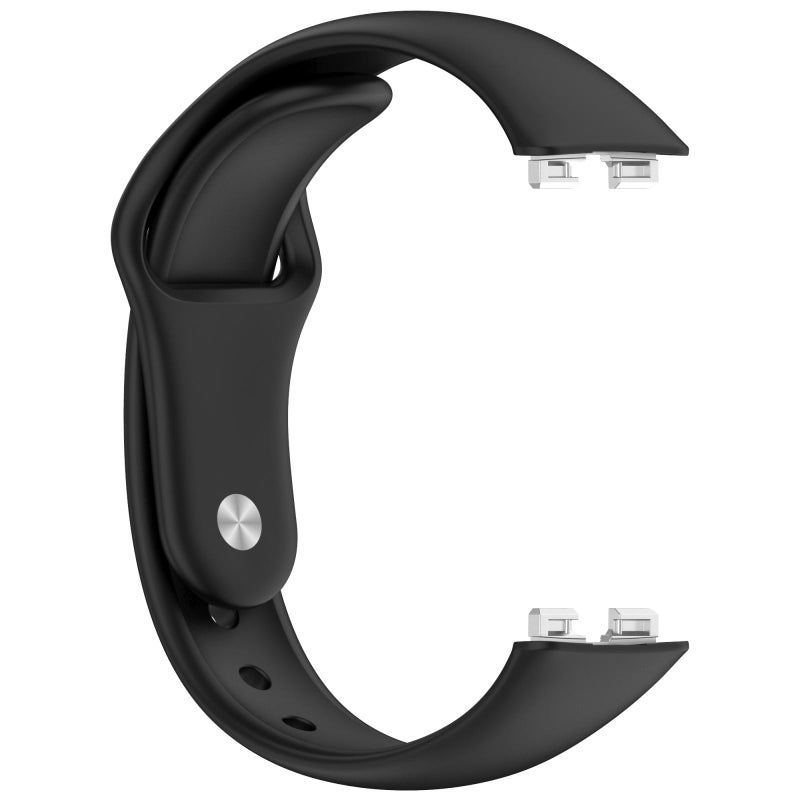 erorex For Huewei Band 10 / 9 / 8 Reverse Buckle Glossy Silicone Watch Band(Black) - Image 4