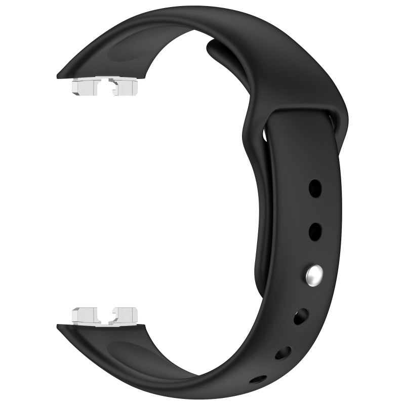 erorex For Huewei Band 10 / 9 / 8 Reverse Buckle Glossy Silicone Watch Band(Black) - Image 3
