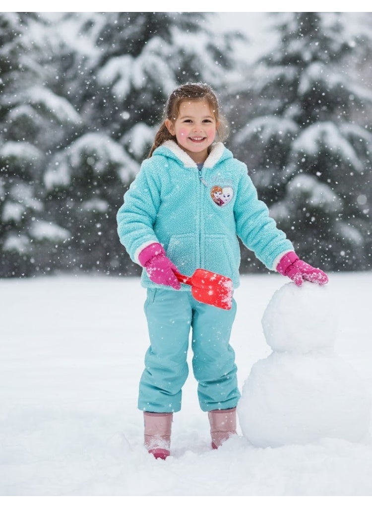 ديزني سترة رياضية بغطاء رأس من الفرو الأزرق الجليدي بتصميم إلسا من ديزني فروزن للبنات. من إنتاج كيدز تي في. - Image 3