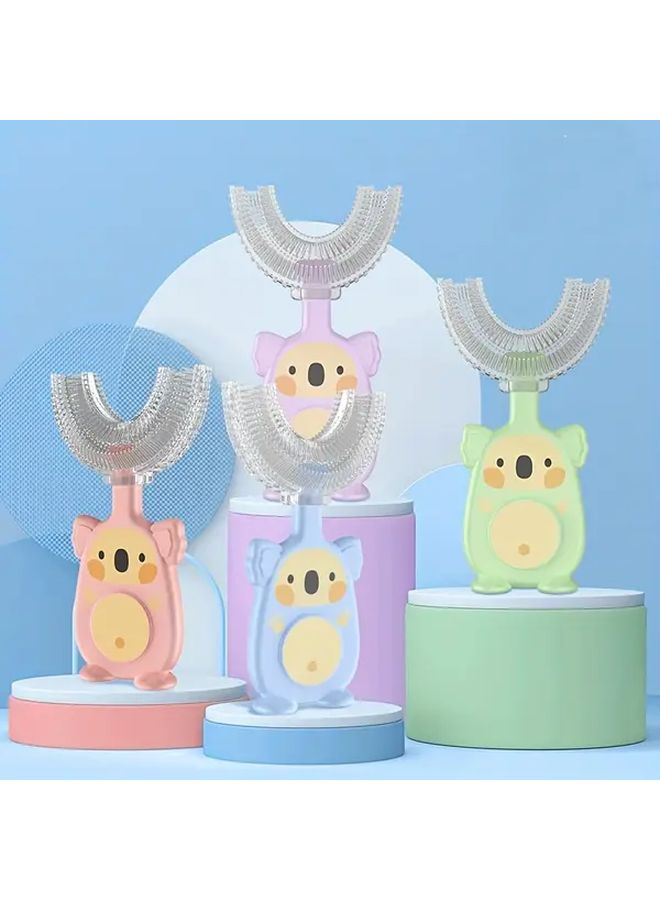U Shaped Toothbrush Soft Silicone Brush Head For Oral Cleaning Green - Image 1