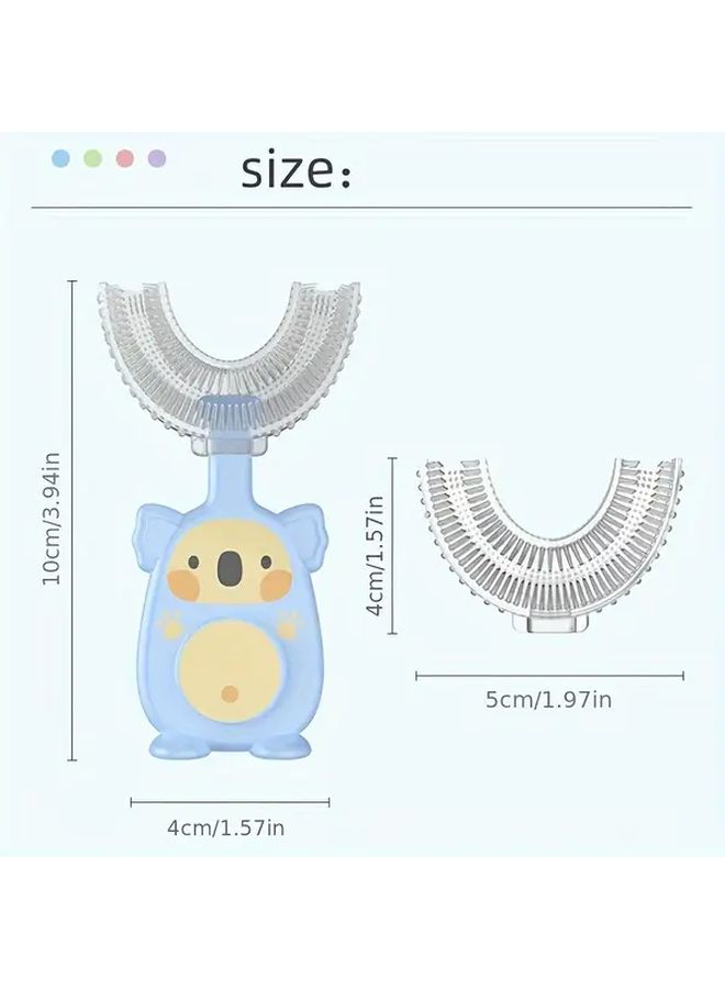U Shaped Toothbrush Soft Silicone Brush Head For Oral Cleaning Green - Image 4
