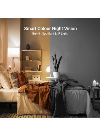 C6N Pro Security Camera, 2K, 3MP, Indoor Camera, Baby Monitor, Wi-Fi Camera For Home With Smart Motion Tracking, Night Vision, Two-way Calling with Touch Button, H_265, Works With Alexa - C6N Pro 3MP White - view 5