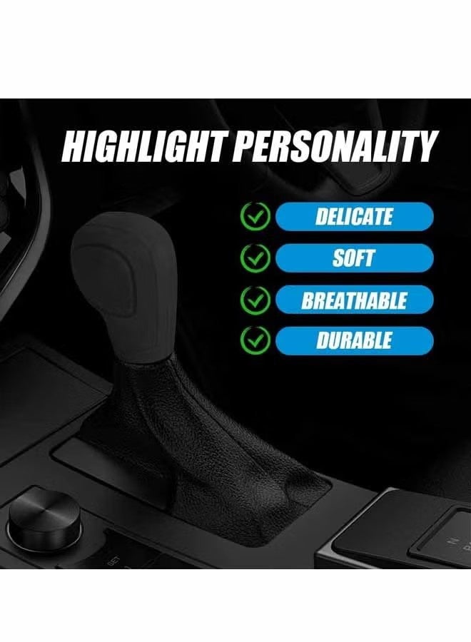 YJ 2PCS Car Gear Shift Knob Cover, Gear Shift Knob Cover Car Protect Accessories, Car Shift Protector Cover Protector, Silicone Automatic Gear Shift Knob Cover Universal for Most Cars - Image 4