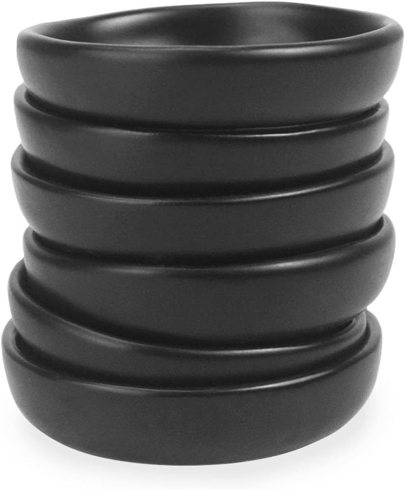 roro Handmade Small Ceramic Sauce  Butter Bowls Round Shape 3Inch Diameter SemiMatte Black Finish Set of 6 - Image 3