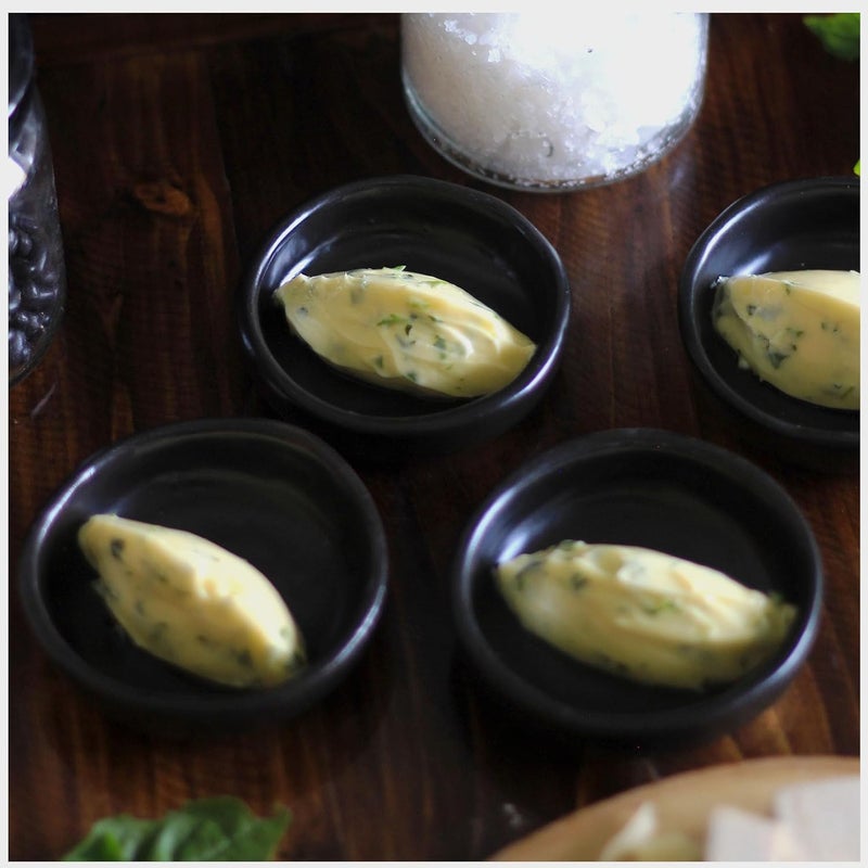 roro Handmade Small Ceramic Sauce  Butter Bowls Round Shape 3Inch Diameter SemiMatte Black Finish Set of 6 - Image 5