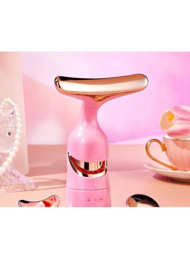 جهاز تدليك متعدد الرؤوس 3 في 1 للوجه والرقبة – لشد البشرة، تنشيط الدورة الدموية، استرخاء العضلات وتحفيز الكولاجين مع تصميم أنيق وسهل الاستخدام_ متعددة الالوان - Image 2