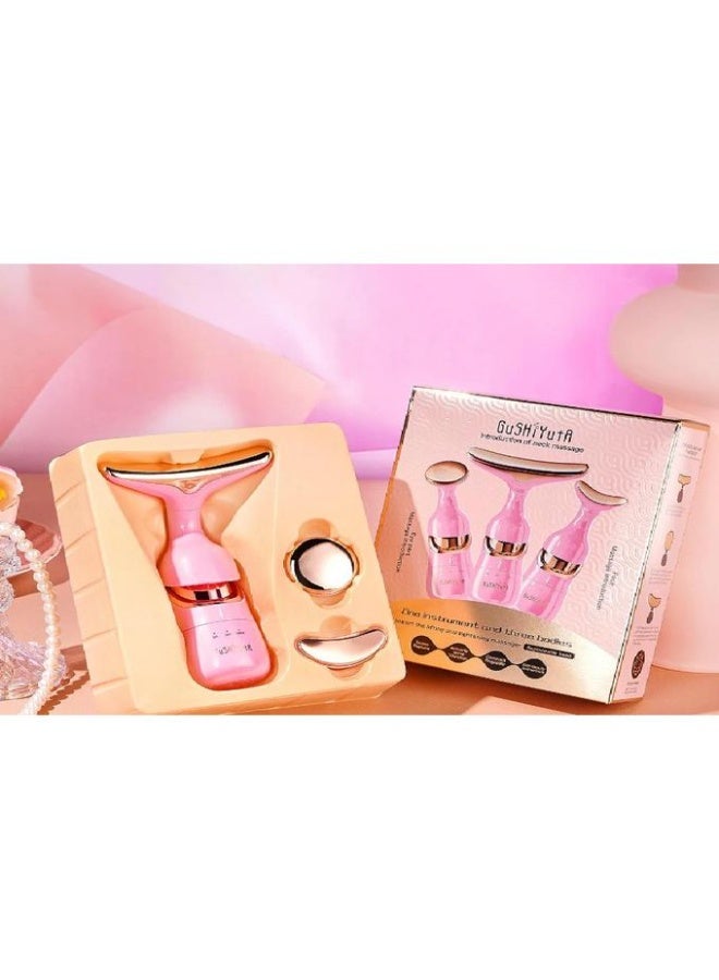 جهاز تدليك متعدد الرؤوس 3 في 1 للوجه والرقبة – لشد البشرة، تنشيط الدورة الدموية، استرخاء العضلات وتحفيز الكولاجين مع تصميم أنيق وسهل الاستخدام_ متعددة الالوان - Image 3