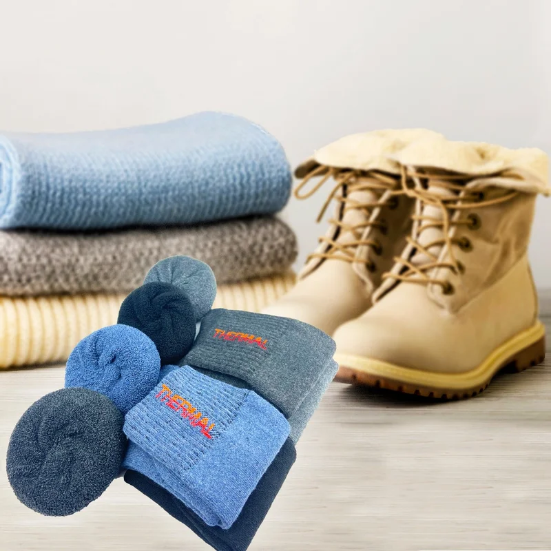 اسينتي Men's Socks Thermal Socks Long Towel Socks Colorful Winter Socks