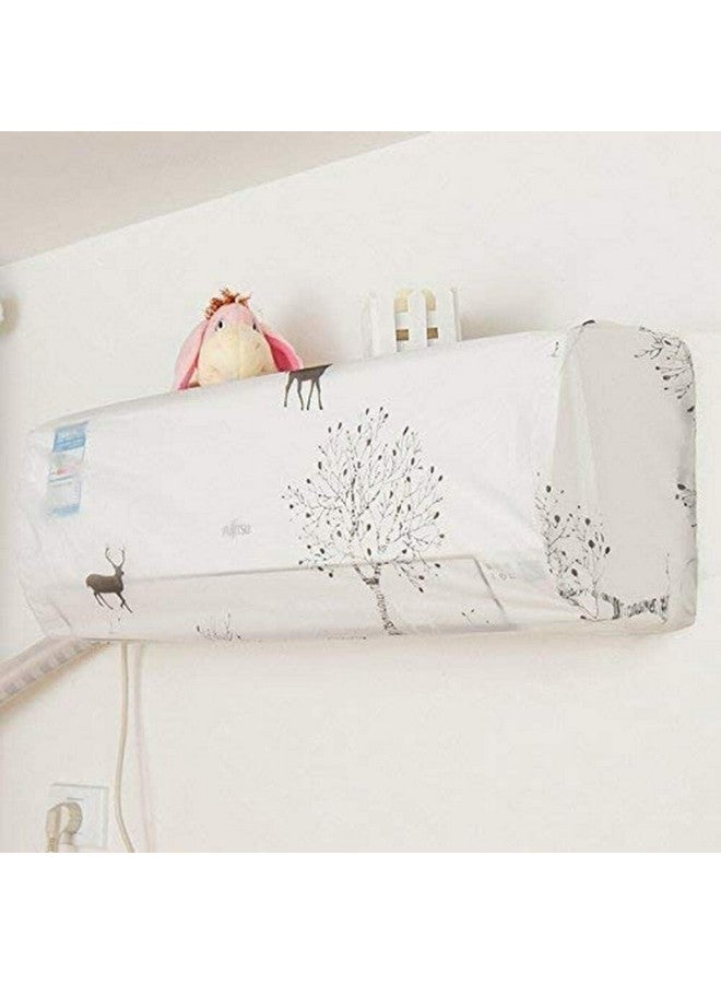 justone choice Polyester 1 To 1.5 Ton Air Conditioner Cover Waterproof Folding Ac Cover For Split Ac Dust-Proof Household Basic Anti-Dirty Daily Vintage Home Protective (110 X 33 X 13 ) - Image 2