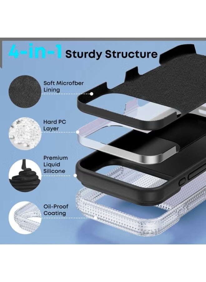 general Shockproof Liquid Silicone Protective Case for iPhone 17 Pro – Matte Black - Image 5