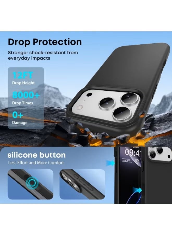 general Shockproof Liquid Silicone Protective Case for iPhone 17 Pro – Matte Black - Image 3