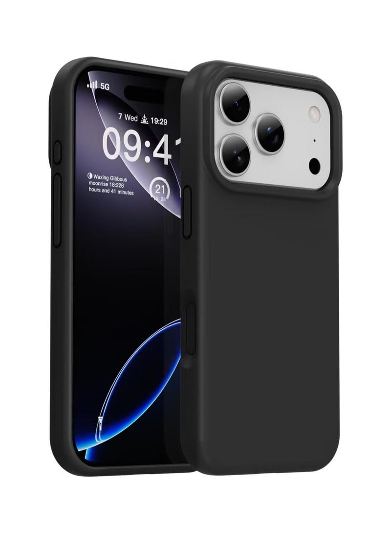 general Shockproof Liquid Silicone Protective Case for iPhone 17 Pro – Matte Black - Image 1