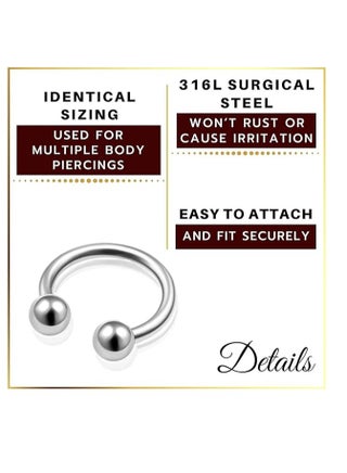 BForbidden Body Jewelry Horseshoe Septum Rings Internally Threaded Small Nose Hoop Surgical Steel 2 pieces - pzsku/Z69318A4F3597C257656AZ/45/_/1731424432/7833c5cb-30a8-4f38-a0eb-23481ee61f38