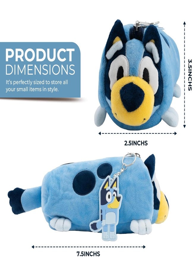 Accessory Innovations AI ACCESSORY INNOVATIONS Bluey Soft Plush Multi-Function Storage Case, Kids Plush Bag Charm with 3D Features, Blue - Image 4