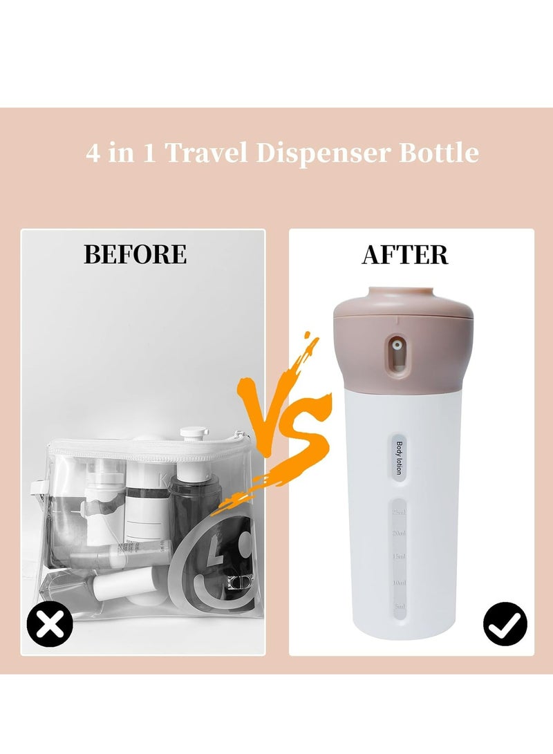 جوي لينك موزع سفر 4 في 1، موزع شامبو وبلسم للسفر، زجاجات سفر قابلة لإعادة التعبئة لمستلزمات النظافة، زجاجات مضخات متعددة لمستلزمات النظافة للسفر - Image 4