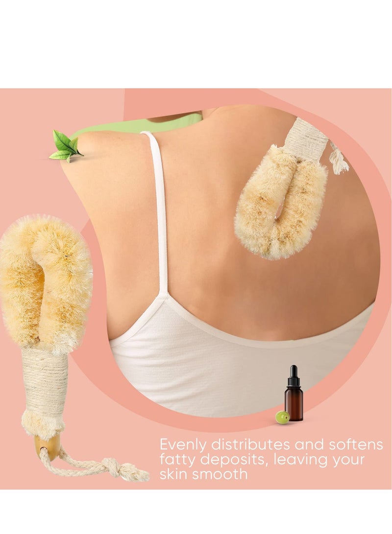 Dry Brushing Body Brush, Skin Exfoliating Scrub Scrubber Sisal Brush with Naturals Fibers for Care, Exfoliates 2PCS - Image 3