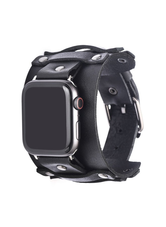 Hot Apple Strap Iwatch Smart Watch Accessories Leather Punk Strap All-match Premium Sense