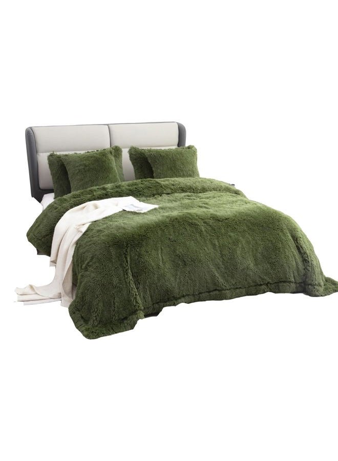 YUSOKI Faux Fur King Blanket(Olive Green,90" x 104"),Whithout Pillows,Winter Lightweight Plush Fuzzy Soft Cozy Microfiber Comfy Bed Blanket for Women Kids Girls Couch Sofa Washable - Image 1