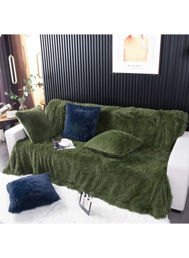 YUSOKI Faux Fur King Blanket(Olive Green,90" x 104"),Whithout Pillows,Winter Lightweight Plush Fuzzy Soft Cozy Microfiber Comfy Bed Blanket for Women Kids Girls Couch Sofa Washable - Image 5