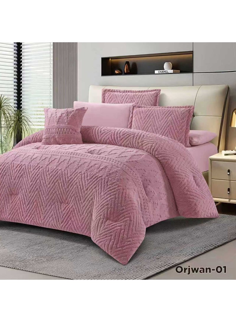 مفرش نفرين  شتوي فاخر بلمسة ناعمة وفروه مميز ، مصنوع بخامة فروه الارنب مثالية لأجواء الشتاء - Image 1