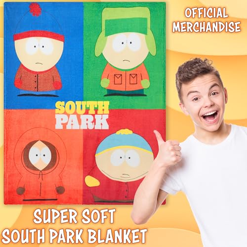 South Park Gifts for Men Teens Throw Blanket for Couch, Sofa, Bed, Soft Cozy Fleece Blankets Kenny Eric Cartman Bed Accessories Decor, 59 x 51 Inches (Multi) - Image 2