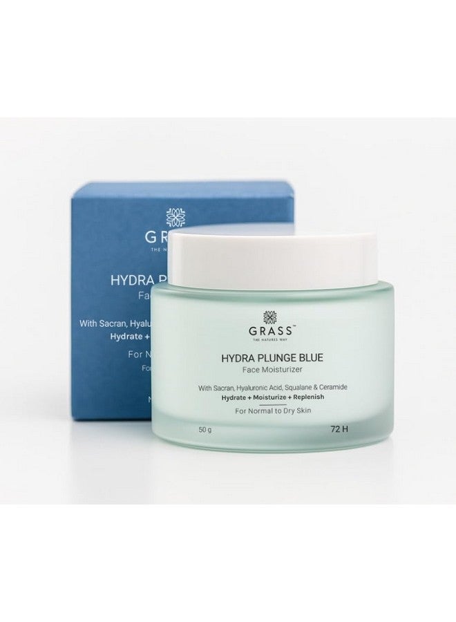 GRASS Hydra Plunge Blue Face Moisturizer for Normal to Dry Skin | With Hyaluronic Acid, Sacran & Ceramides | Fast-absorbing, Non-sticky & | Long Lasting Hydration | For Men & Women | 50gm - Image 1