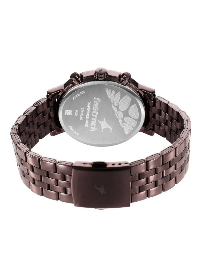 fastrack Fastrack Tick Tock Quartz Multifunction Watch for Guys With Brown Dial Metal Strap  - Image 4
