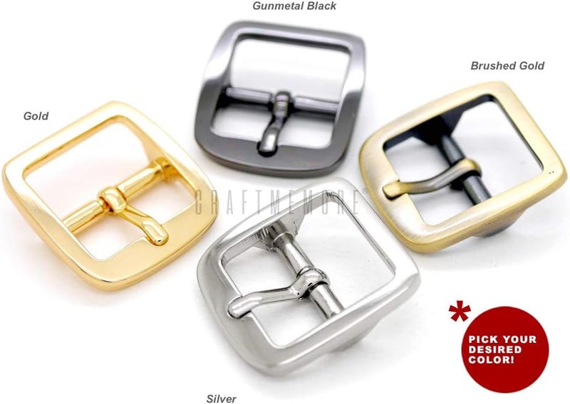 CRAFTMEMORE 3/4 Inch Single Prong Belt Buckle Square Center Bar Buckles Craft Accessories SC04 - Pick Color - Image 2