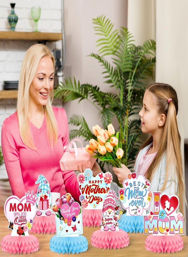 ٨ قطع من زينة حفلات عيد الأم، قطع مركزية على شكل خلية نحل لعيد الأم من KSKSPE، قطع مركزية ثلاثية الأبعاد لحفلات عيد الأم، لوازم تزيين حفلات عيد الأم للأولاد والبنات - Image 5