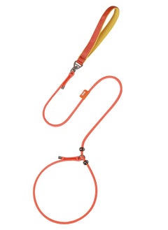 Slip Lead Dog Leash, 5 FT Dog Training Leash with Metal Stopper, Durable No Pulling Dog Lead Leash with Comfortable Handle, Nylon Heavy Duty Rope Dog Leash for Large Medium Small Dogs (Orange)