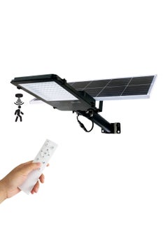 Vmax Solar LED Street Light 300W Outdoor | Remote Control | Wide Angle Motion Sensor | 6500K Bright White Dusk to Dawn Illumination | 30000MAh Battery | IP65 Waterproof | 2300 LM | Commercial, Parking Lot  - Image 1