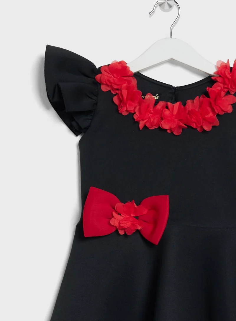 Little Golden Apple Floral Collar Dress