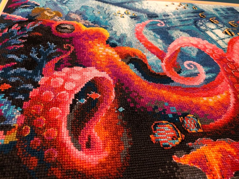 Riolis RIOLIS  The Underwater Kingdom 1788 Cross Stitch Kits 1575 x1181 Cross Stitch Kits for Beginners  Advanced Crossstitching Kit Adult Embroidery Counted Stitching Kit  - Image 3