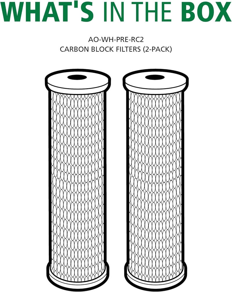 AO Smith 2.5"x10" 5 Micron Carbon Block Sediment Water Filter Replacement Cartridge - 4 Pack - For Whole House Filtration Systems - AO-WH-PRE-RC2 - Image 2