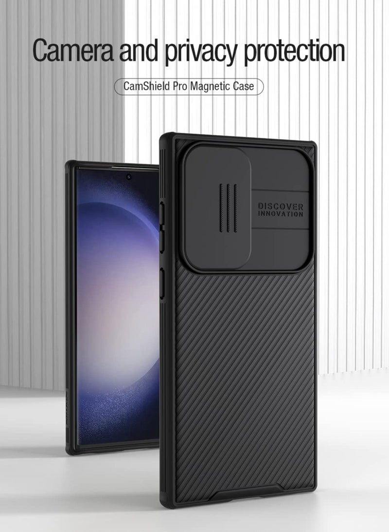 اووكاي جراب ألترا الكهرومغناطيسي لسامسونج S24 متوافق مع MAGSAFE ، غطاء كاميرا منزلق ، واقي محيطي ، مضاد لبصمات الأصابع ، مضاد للخدش ، غطاء نحيف مضاد للصدمات (أسود) - Image 4