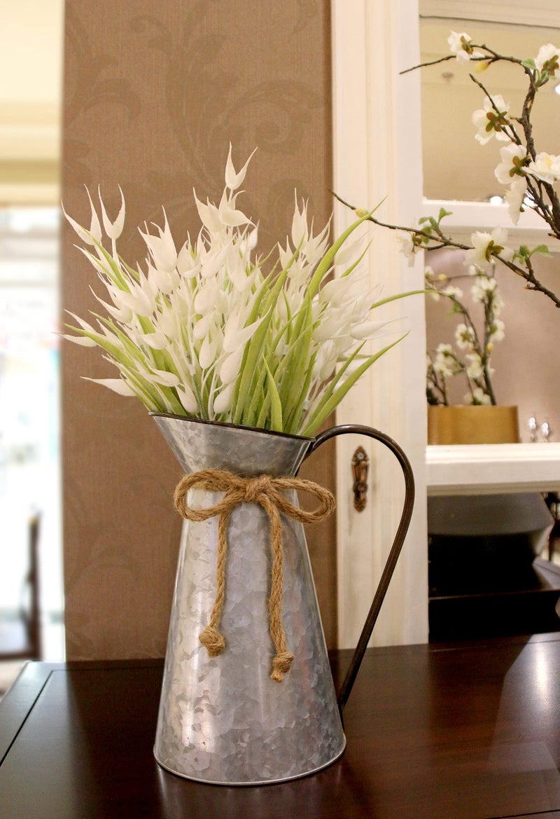 Venalys Vintage Galvanized Flower Vase  Farmhouse Decorative Pitcher Vase  Rustic Metal Milk Jug For Home Decor - Image 5