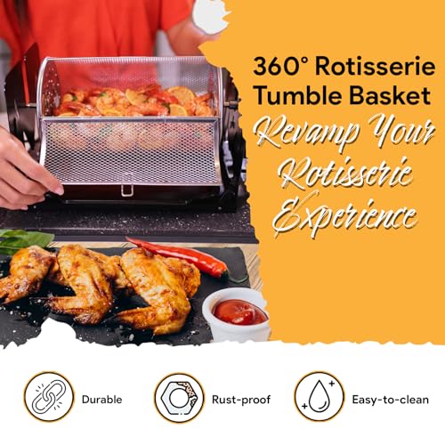 ROTO-Q 360 ROTOQ 360 Rotisserie Tumble Basket Elevate Your Grilling Game Perfect for Chicken Wings Coffee Beans and More Compatible Only with ROTOQ360 Rotisserie - Image 3