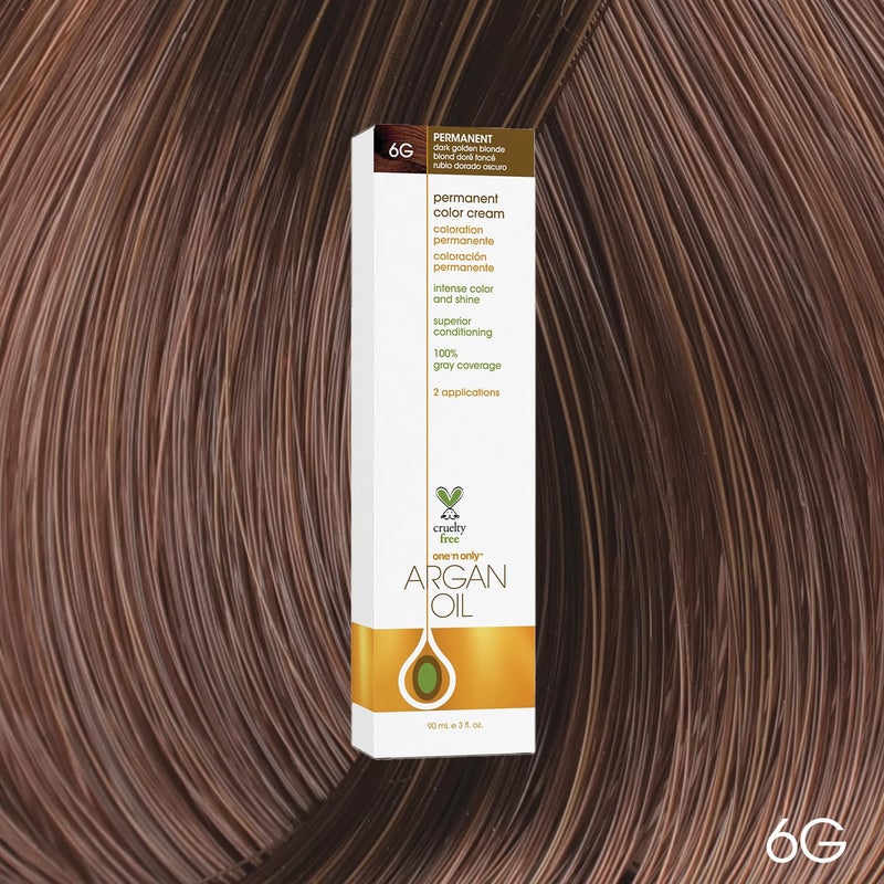 One N Only One N' Only Permanent Hair Color - Permanent Hair Dye Made with Argan Oil - Delivers Rich, Accurate Tones with Gray Coverage - Improves Moisture & Elasticity - 6G Dark Golden Blonde (3 oz) - Image 2