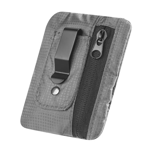 KOSMCCO RFID Blocking Clip Stash Pocket, Compact Hidden Travel Belt Wallet for Cards & Cash - Slim Pickpocket-Proof Design for Everyday Carry, Grey - Image 1