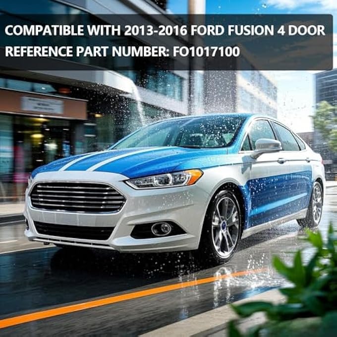 PIT66 CJUDE Air Dam Deflector, Compatible with 13-16 Ford Fusion 4 Door Front Bumper Lower Valance Panel Right Side and Left Side Replace OEM FO1017100 - Image 2