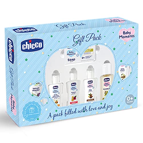 Chicco Baby Moments Caring Set Blue, Gift Set for Babies, 0m+ - Image 1