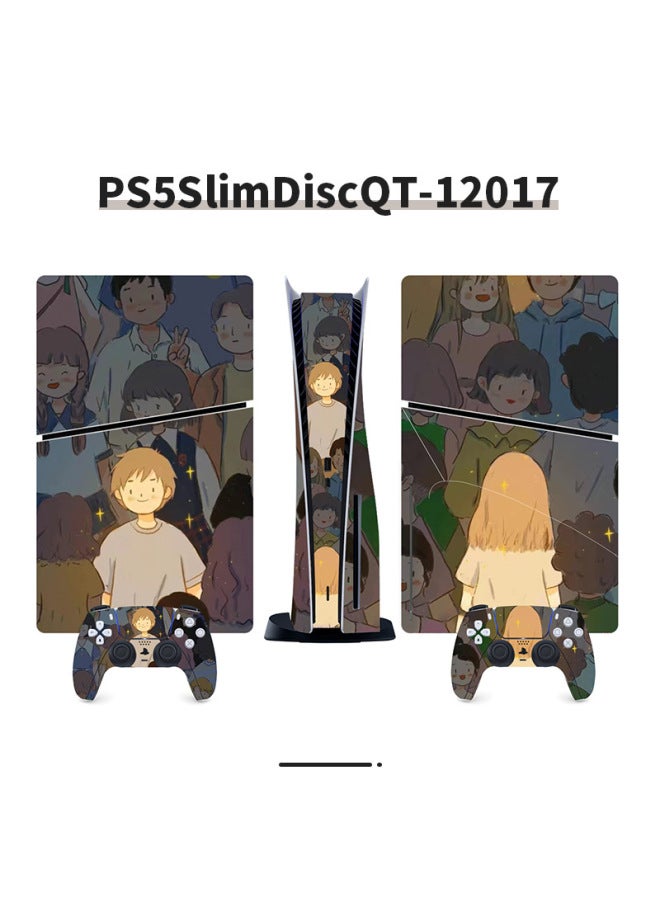 Suitable For Sony PS5 Game Console Sticker Optical Drive Version Protective Film Sticker Film Marvel Jiaoyin Genshin Impact Xiaoxin-Color:PS5SlimDiscQT-12017 - Image 1