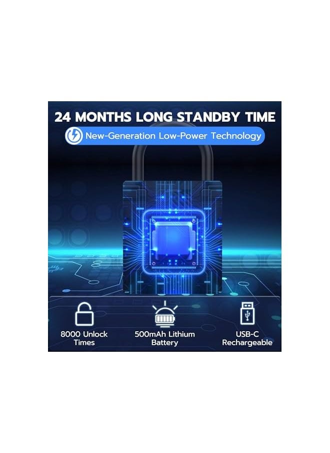 PROMASS - PROMASS Heavy Duty Smart Padlock with Key, Pad Lock with Code Keypad, Weatherproof Bluetooth RFID Keyless Electronic Digital Combination Lock for Gate Outdoor Fence Gym Locker Pool Shed Storage - Image 1