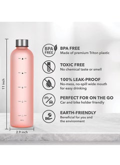 TYCOM Drinking Water Bottle With Time Marker - 1L Leak-Proof BPA Free Motivational Reusable 32oz Water Bottles With Times To Drink - Ideal For Fitness Sports Travel Gym & Outdoor  - Image 5