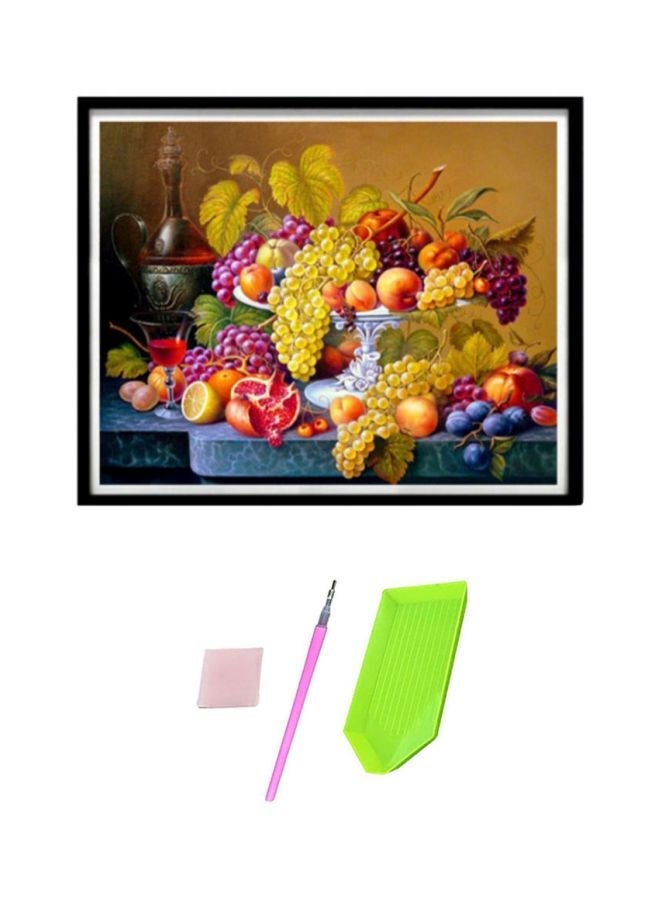 NIBEMINENT Premium Full Drill DIY Diamond Painting Kit Yellow/Pink/Green - Image 1