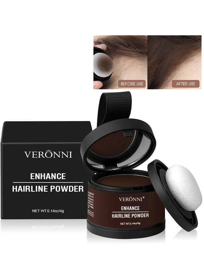 VERONNI Enhance Hairline Powder, Hairbear Hair Filler,Hairline Shadow Powder,Hairline Powder Instantly Conceals,Instant Volume&scalp Coverage For Thinning Hair,Fast & Full Care, 100% Water Sweat Resistant #Dark Brown - Image 1