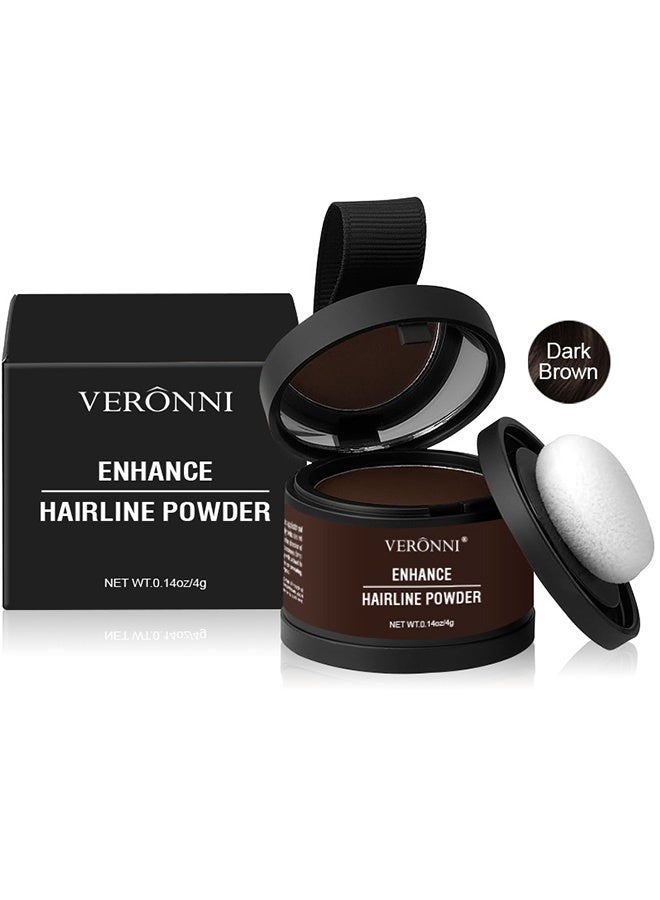 VERONNI Enhance Hairline Powder, Hairbear Hair Filler,Hairline Shadow Powder,Hairline Powder Instantly Conceals,Instant Volume&scalp Coverage For Thinning Hair,Fast & Full Care, 100% Water Sweat Resistant #Dark Brown - Image 2